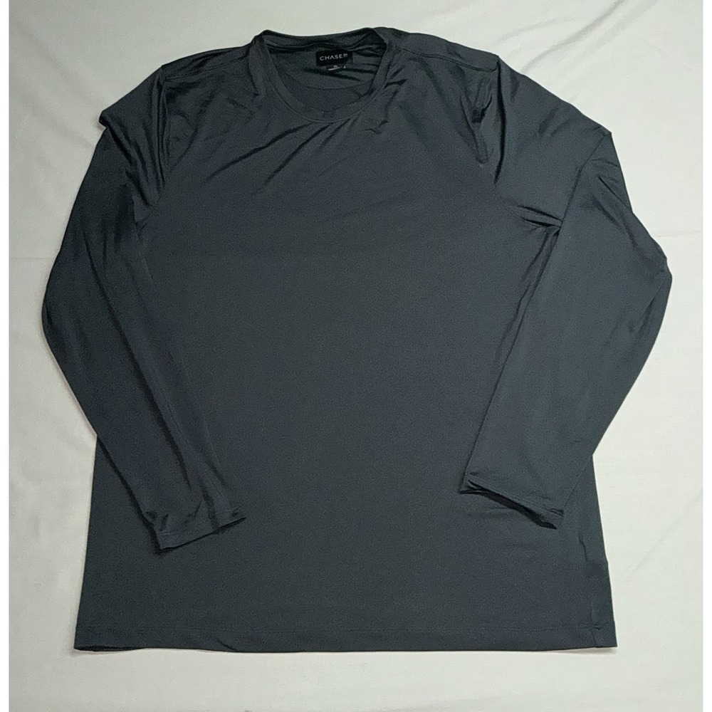 Chase 54 Mens Poly / Spandex Long Sleeve Shirt Gray Sz XL